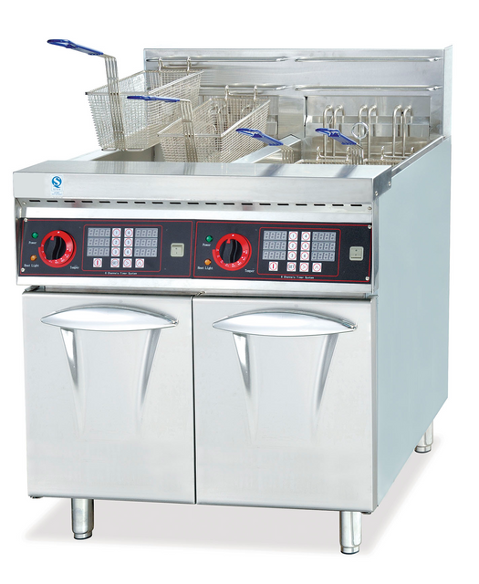 Astar-2-Tank 4-Basket Electric Fryer with Timer-AS-26-2A