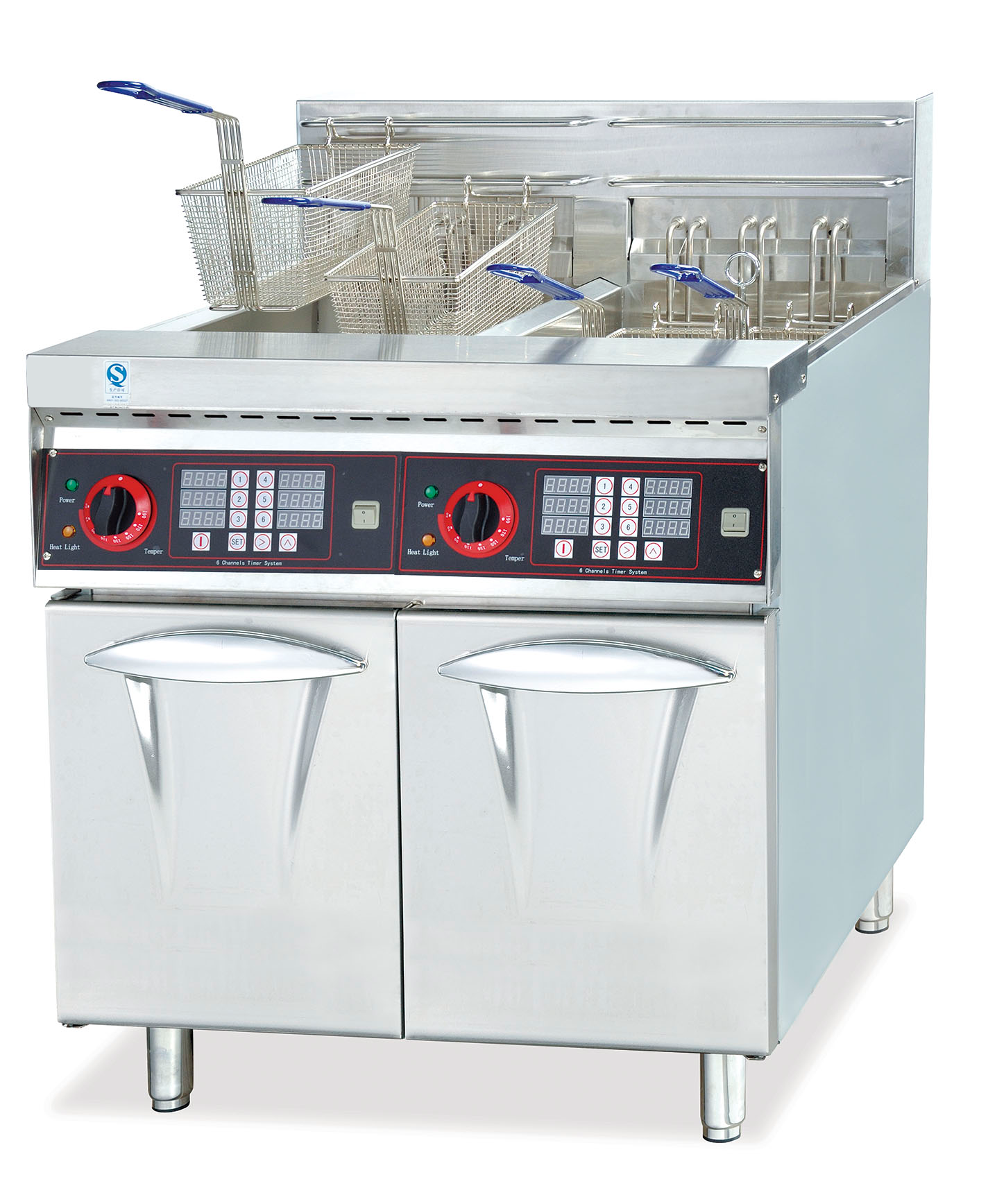 Astar-2-Tank 4-Basket Electric Fryer with Timer-AS-26-2A