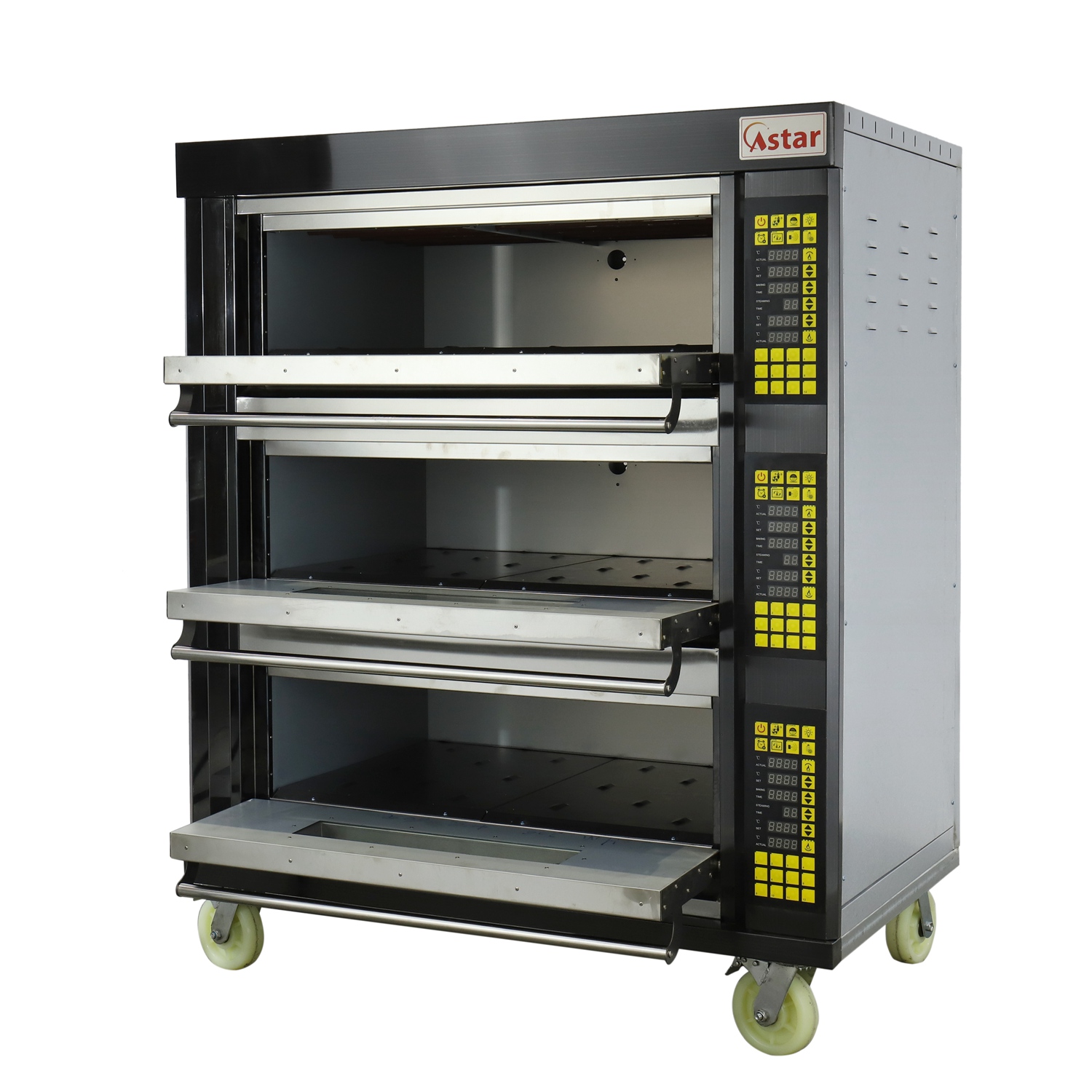 Astar Fashion Black Titanium Oven Series (computer panel) Electric Deck Oven 3 Deck 6 Trays